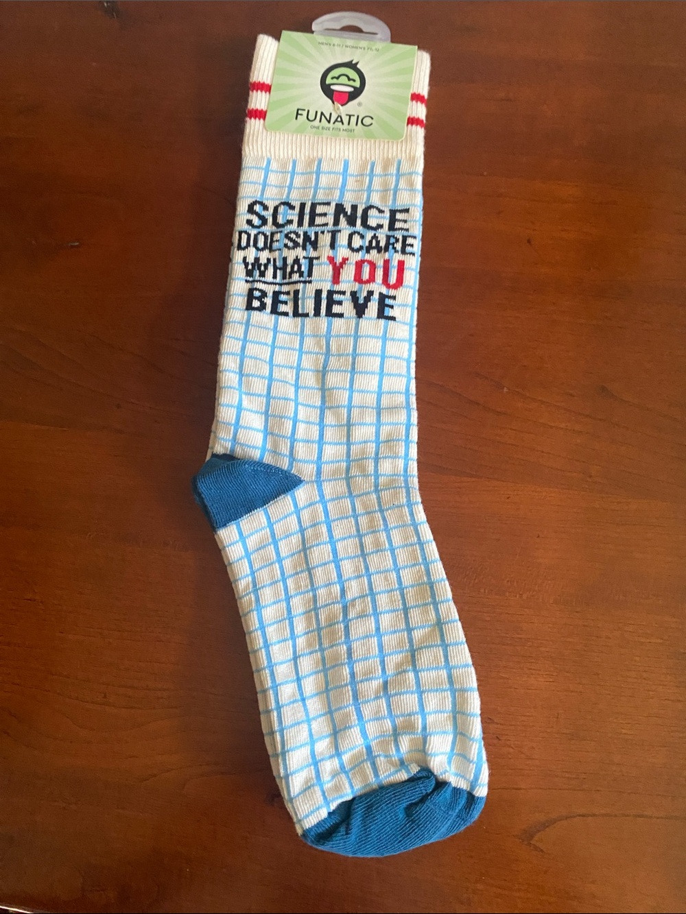 Science Doesn’t Care Socks. Unisex. Mens 6-11. Womens 7-12 NWT